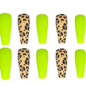 Press on Nails, Leopard & Yellow